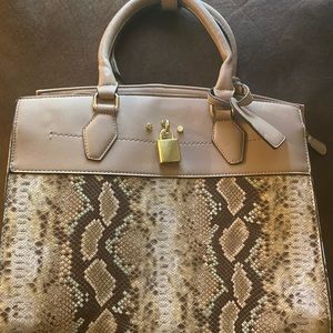 Exotic print satchel handbag